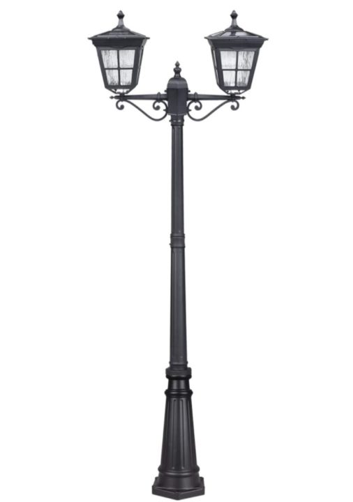 期間限定！最安値挑戦】 ウェルショップGAMA Sonic Everest Outdoor Solar Lamp Post Light Kit,  Black Cast Aluminum Industrial Style Downlight Lamp, Pole, and Concrete  Sleeve Anchors wit